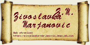 Živoslavka Marjanović vizit kartica